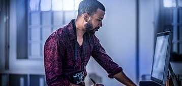 Photographer working in the studio